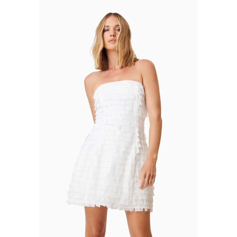 ELLIATT Hailey Strapless Mini Party Dress White bridal shower size S NWT $265